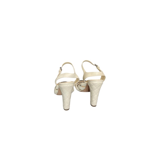 Chanel Lambskin Chain-Link Pearl Logo Sandals Size 38 US 8 - Picture 7 of 10